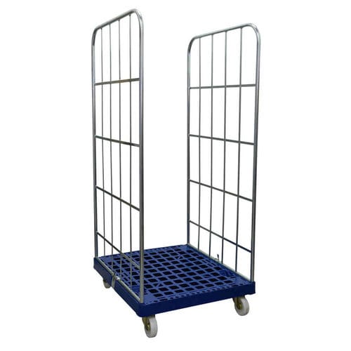 Fachböden-Rollcontainer - MRP070815-2S-BL - Arcawa GmbH - Drahtgewebe / 2-Flügel / Kunststoffboden