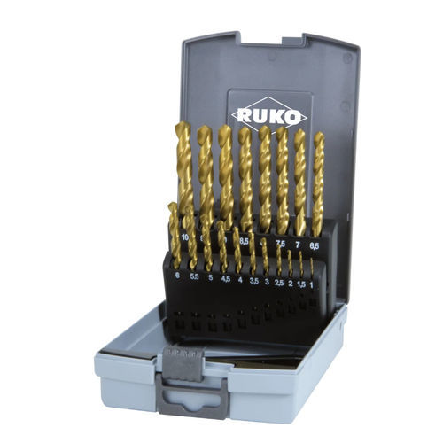 Vollmetall-Bohrerset - 250851TRO - RUKO GmbH Präzisionswerkzeuge - HSS-TiN / mit-TiN Spitzenbeschichtung / DIN 338