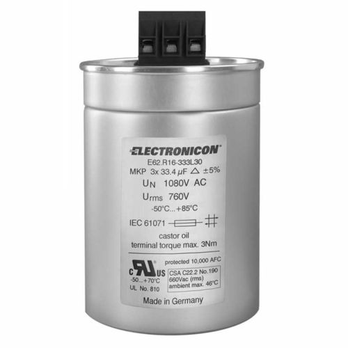 Folienkondensator - E62-3ph - ELECTRONICON Kondensatoren - zylindrisch / Schraub / Leistung