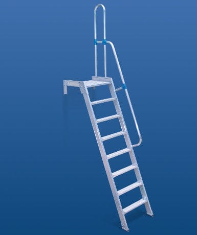 Aluminiumleiter - 10602 series - European Special Ladders, S.A. (ESLA) - mobil / Plattform / mit Rückenschutz