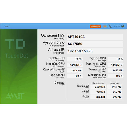 Visualisierungssoftware - TouchDet - AMiT, spol. s r.o. - Entwicklungs / Projektentwicklung / Entwicklung