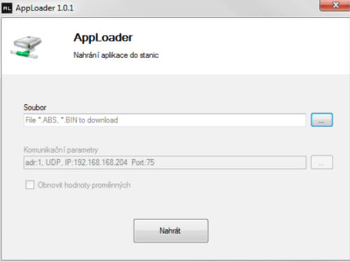 Steuerungssoftware - AppLoader - AMiT, spol. s r.o. - Konfiguration / Speicher / Ethernet