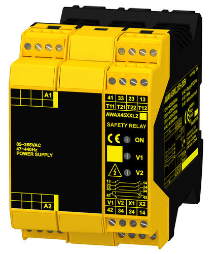 Notausschalter-Sicherheitsrelais - AWAX45XXL-2 - COMITRONIC - BTI - 3NO / 1NF / SIL