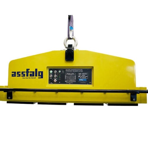 Elektrisch geschalteter Elektropermanent-Lasthebemagnet - EPMB Lang series - Assfalg GmbH - für Blech / für Kran / batteriebetrieben