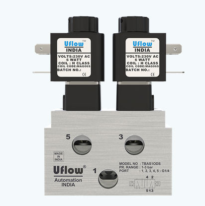Pneumatik-Wegeventil / mit Klappe - TBAS10DS - UFLOW AUTOMATION - magnetbetrieben / 4/2-Wege / Aluminium