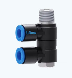 Pneumatischer Anschluss - VO - UFLOW AUTOMATION - Gewinde / rechtwinkelig / Kunststoff