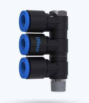 Pneumatischer Anschluss - VO-46 series - UFLOW AUTOMATION - Gewinde / Kunststoff / außen