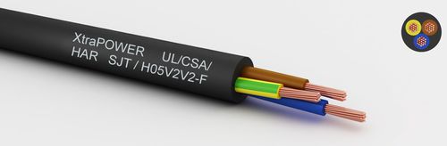 Versorgungs-Stromkabel - XtraPOWER UL/SJT - HAR/H05V2V2-F - MediKabel GmbH - isoliert / mehrstrangig / Kupfer
