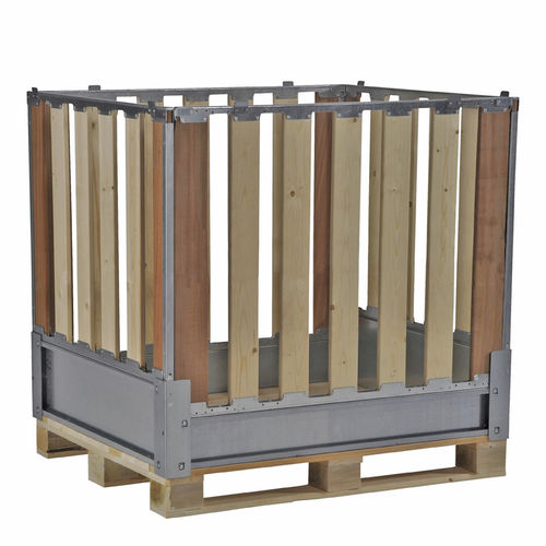 Holzpalettenbox - MPC.b105.PF - ZAMKO - Lager / zusammenklappbar / stapelbar