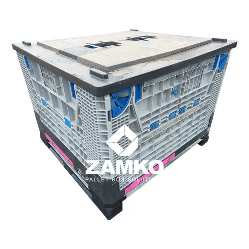 Kunststoff-Palettenbox - PUG.m75.F4 - ZAMKO - Stahl / Lager / Transport
