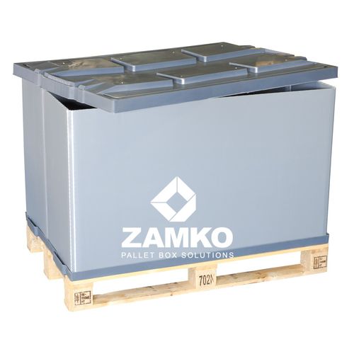 Kunststoff-Palettenbox - PBN.e75 - ZAMKO - stapelbar / mit Deckel