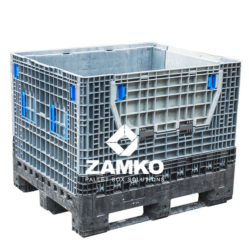 Kunststoff-Palettenbox - PCG.b105.F - ZAMKO - Norm / mit klappbaren Seitenwänden
