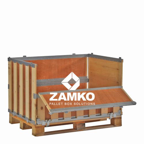 Sperrholz-Palettenbox - MPB.b80.F2C - ZAMKO - Lager / zusammenklappbar / stapelbar