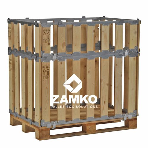 Holzpalettenbox - MPB.e105 - ZAMKO - Lager / zusammenklappbar / stapelbar