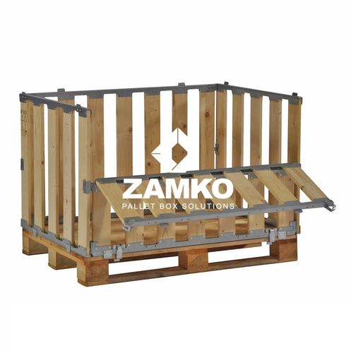 Holzpalettenbox - MPB.e70.F - ZAMKO - wiederverwendbar / mit klappbaren Seitenwänden