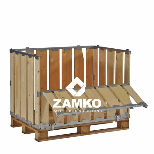 Holzpalettenbox - MPB.e70.PF - ZAMKO - Lager / für Kleinteile / zusammenklappbar