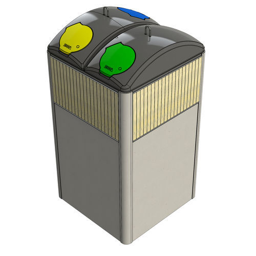 Stahl-Abfallbehälter - RBin® Maxi duo 1500 solo 3000 - Zweva Rotomoulding NV - Kunststoff / erdverlegt / für städtische Produkte