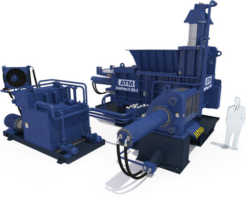 Ballenpresse für Stahlschrott - ArnoPress K series - ATM Recyclingsystems GmbH - vertikal / mit oberer Öffnung / Kanal