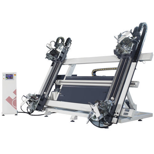 Eckverbindungspresse für Aluminiumprofile - APEX IV - OZMACHINE - automatisch / hydraulisch / 4-Kopf