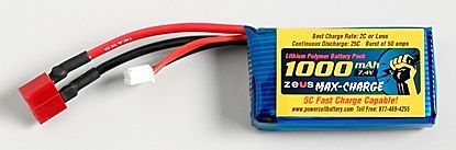 Lithium-Polymer-Batterie - 7.4 V, 1 Ah | 2S 1000MAH - ZEUS Battery Products - prismatisch