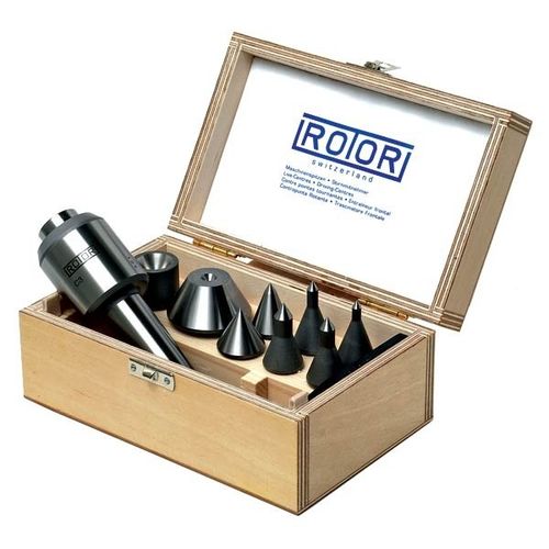 Rotierende Zentrierspitze - Type K - ROTOR TOOL - für Drehbank / für Schleifmaschine / mit Druckanzeige durch Farbringe
