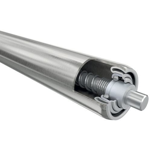 Freie Förderrolle - 1200 - Interroll - mit Riemenantrieb / Aluminium / Edelstahl
