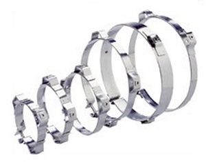 Edelstahl-Schlauchschelle - Mercury Products - mit Drehzapfen / Band / flexibel