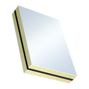 Polyurethankern-Sandwichplatte - (dB 37) - PVC - Weiss Chemie - PVC-Deckplatte / für Fassaden / für Tür