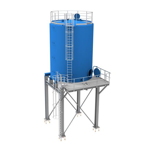 Silo / konischer Zylinder - SERIP FRANCE - Klärschlamm / verzinkt / Edelstahl