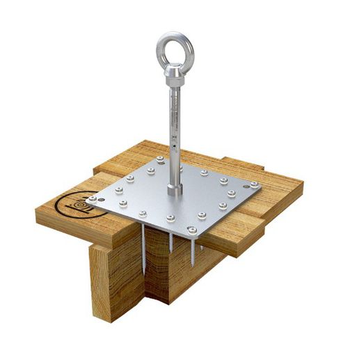 Edelstahl-Fallschutzanker - ABS-Lock X-H-14+2 - SafetyConcept s.a. - für Holz