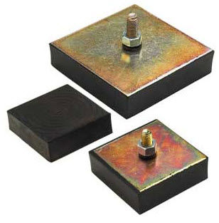 Quadratische elastische Lagerung - V12Z66M / V12R66M series - Advanced Antivibration Components - Elastomer / Stahl / Gewinde