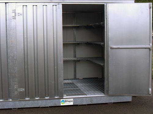 Lagerbungalow für Außenbereich - BUNG3MIPF - DIFOPE - für Gefahrstoffe / für Fässer / für Tanks