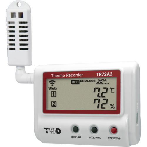 Drahtloser Datenlogger - TR72A2 - T&D Corporation - Feuchtigkeit und Temperatur / USB / mit LCD-Display