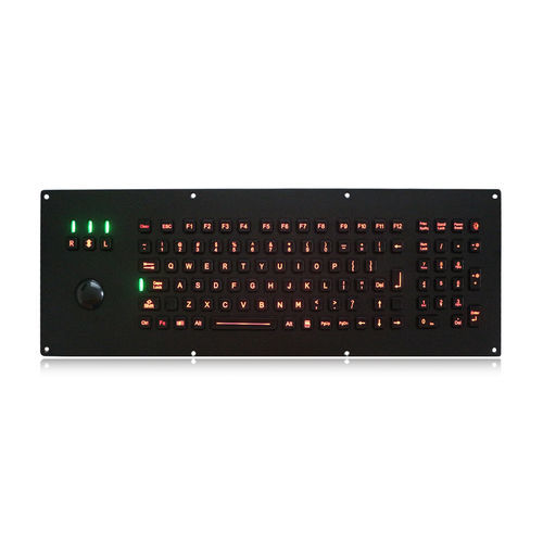 Einbaufähige Tastatur - K-TEK-M500-MTB-KP-FN-BL-BT - Key Technology China Limited - mit FN-Taste / 106 Tasten / Trackball