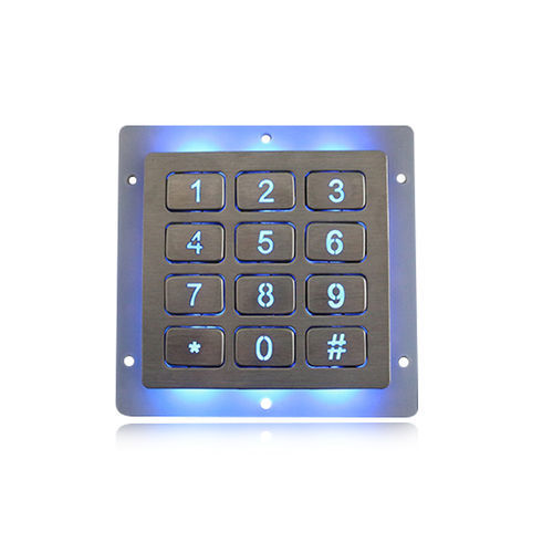 Nummernblock / 12 Tasten - K-TEK-B86KP-12-BL-DWP - Key Technology China Limited - einbaufähig / Edelstahl / RS-232