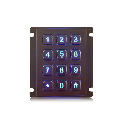 Nummernblock / 12 Tasten - K-TEK-A68KP-BL-DWP - Key Technology China Limited - einbaufähig / Metall / Edelstahl