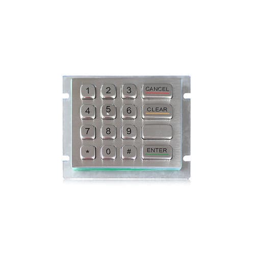 Nummernblock / 16 Tasten - K-TEK-A100-90KP-RP-DWP - Key Technology China Limited - einbaufähig / Metall / Edelstahl