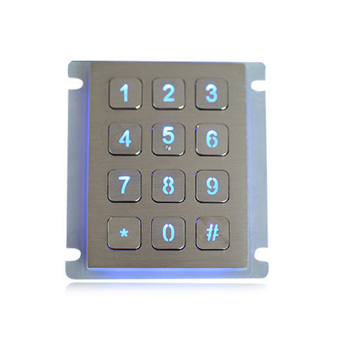 Nummernblock / 12 Tasten - K-TEK-B68KP-BL-DWP - Key Technology China Limited - einbaufähig / Metall / Edelstahl