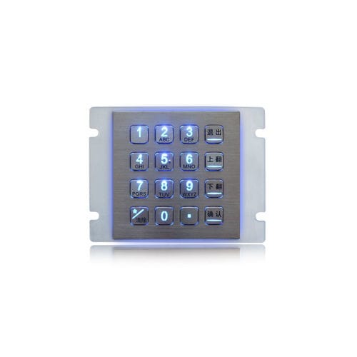 Nummernblock / 16 Tasten - K-TEK-B100-100KP-16S-RP-BL-DWP - Key Technology China Limited - einbaufähig / Metall / Edelstahl
