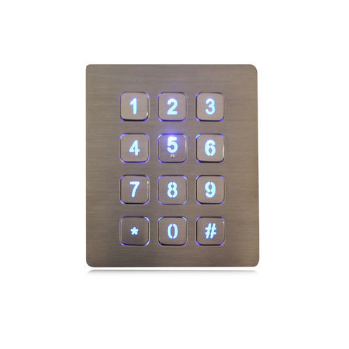 Nummernblock / 12 Tasten - K-TEK-B88KP-BL-DWP - Key Technology China Limited - einbaufähig / Metall / Edelstahl