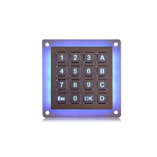 Nummernblock / 16 Tasten - K-TEK-B60KP-16-KP-BL-DWP - Key Technology China Limited - einbaufähig / Edelstahl / USB