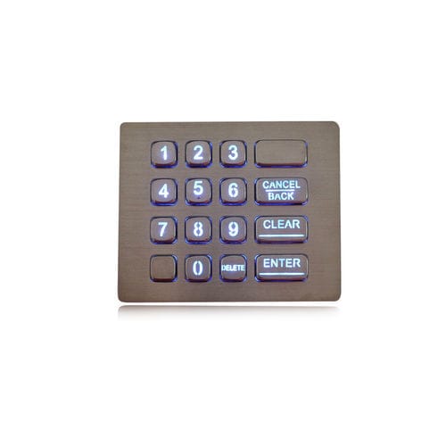 Nummernblock / 16 Tasten - K-TEK-A120KP-BL-DWP - Key Technology China Limited - einbaufähig / Metall / RS-232