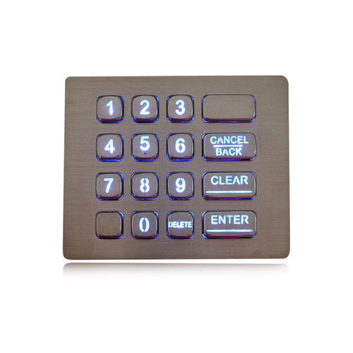 Nummernblock / 16 Tasten - K-TEK-A120KP-AC-BL-DWP - Key Technology China Limited - einbaufähig / Edelstahl / IP65