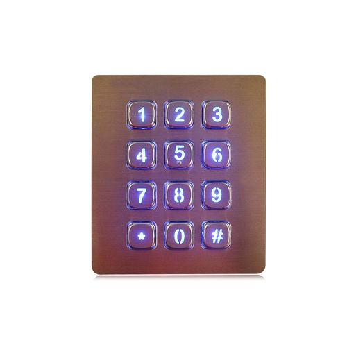 Nummernblock / 12 Tasten - K-TEK-A88KP-AC-BL-DWP - Key Technology China Limited - einbaufähig / Edelstahl / IP65