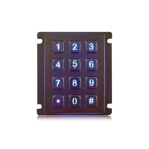 Nummernblock / 12 Tasten - K-TEK-A68KP-AC-BL-DWP - Key Technology China Limited - einbaufähig / Edelstahl / IP65