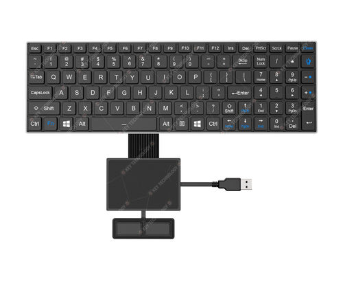Einbaufähige Tastatur - K-TEK-V340KP-FN-BL-FC-SC-DWP+TP85-DML-2K-FC - Key Technology China Limited - mit scissor switches / 2 Maustasten / mit FN-Taste