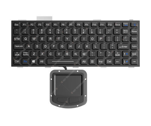 Einbaufähige Tastatur - K-TEK-M300-108-FN-BL-FC-ML+M73TP - Key Technology China Limited - Kohlenstoffkontakt / 2 Maustasten / mit FN-Taste