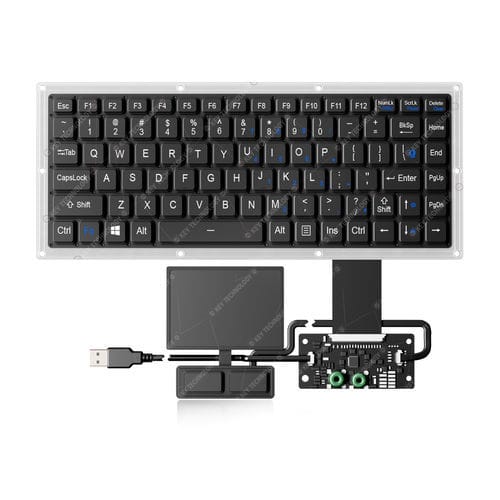 Einbaufähige Tastatur - K-TEK-V296-FN-BL-FC-PR-ANA-151B-DWP+TP85+2K - Key Technology China Limited - mit scissor switches / 86 Tasten / 2 Maustasten