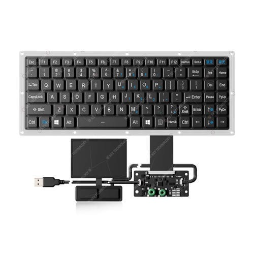 Einbaufähige Tastatur - K-TEK-V315-FN-BL-FC-PR-ANA-151B-DWP+TP85+2K - Key Technology China Limited - mit scissor switches / 2 Maustasten / mit FN-Taste