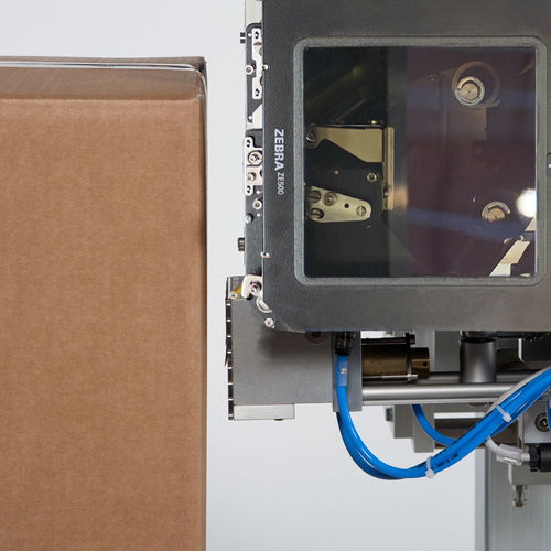 Drucker mit Etikettenaufbringer / zur Seitenetikettierung - STICK EVO series - Etipack - für MAP-Verpackung / für Kosmetik / für Schachteln